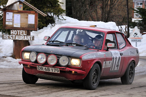 Lars Bækkelund og Arne Pagh i Fiat 128 Coupé er bedste danskere, men de er ikke tilfredse.